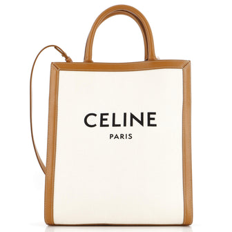Celine Vertical Cabas Tote Canvas with Leather Small