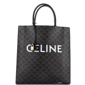 Celine Vertical Cabas Tote Triomphe Coated Canvas Large
