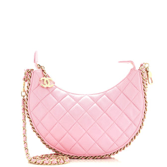 Chanel Chain Around Hook Hobo Quilted Lambskin Small