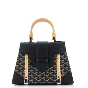 Goyard Saigon Top Handle Bag Coated Canvas with Leather PM