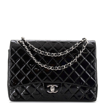 Chanel Classic Double Flap Bag Quilted Patent Maxi