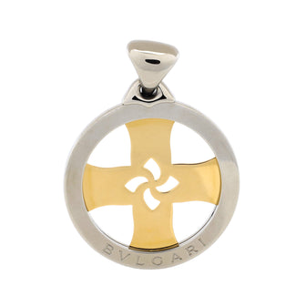 Bvlgari Tondo Cross Pendant Pendant & Charms Stainless Steel with 18K Yellow Gold