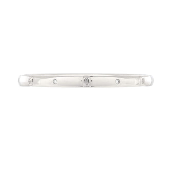 Harry Winston HW Logo Bangle Bracelet 18K White Gold with Diamonds