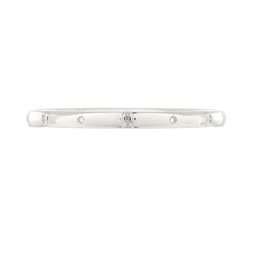 Harry Winston HW Logo Bangle Bracelet 18K White Gold with Diamonds