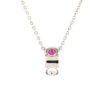 Louis Vuitton Empreinte Pendant Necklace 18K White Gold with Pink Sapphire