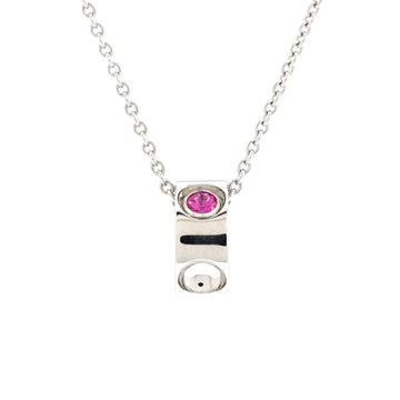 Louis Vuitton Empreinte Pendant Necklace 18K White Gold with Pink Sapphire