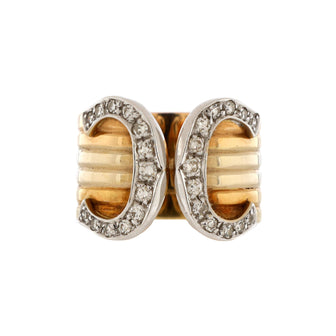 Cartier C de Cartier Ring 18K Tricolor Gold with Diamonds 10mm