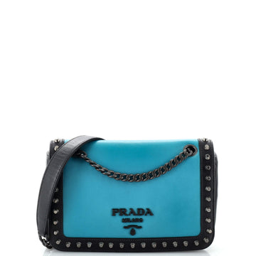 Prada Chain Flap Bag Studded Glace Calf Small