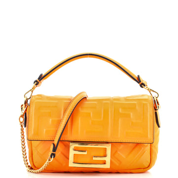 Fendi Baguette NM Bag Zucca Embossed Leather Mini