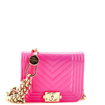 Chanel Boy Flap Chain Belt Bag Chevron Patent