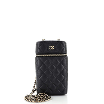 Chanel Classic Vanity Phone Holder with Chain Quilted Caviar