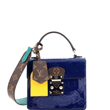 Louis Vuitton Spring Street NM Handbag Monogram Vernis with Monogram Canvas and Epi Leather
