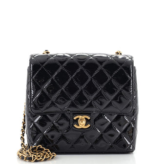 Chanel Very Square Flap Bag Quilted Patent Small