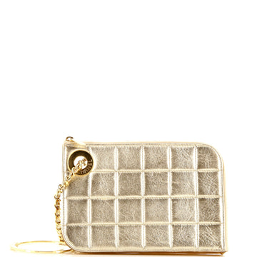 Chanel Chocolate Bar Handcuff Clutch Quilted Leather Small