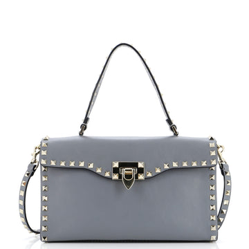 Valentino Garavani Rockstud Flip Lock Top Handle Bag Leather Small
