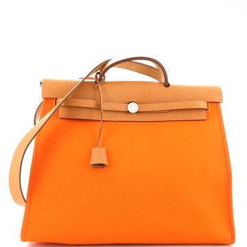 Hermes Herbag Zip Leather and Toile 39