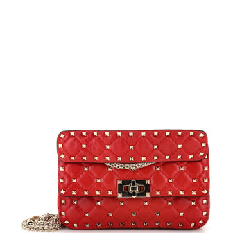 Valentino Garavani Rockstud Spike Flap Bag Quilted Leather Small