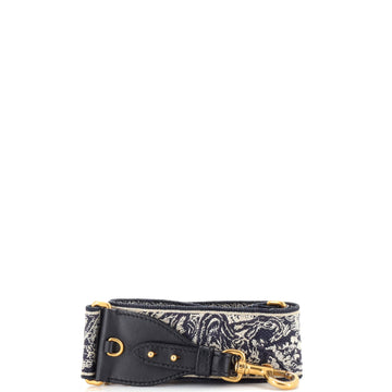 Christian Dior Logo Shoulder Strap Embroidered Canvas
