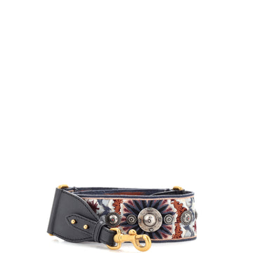 Christian Dior Bohemian Fringe Shoulder Strap Embellished Canvas