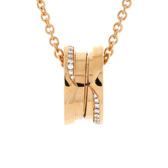 Bvlgari B.Zero1 Pendant Necklace 18K Rose Gold with Diamonds