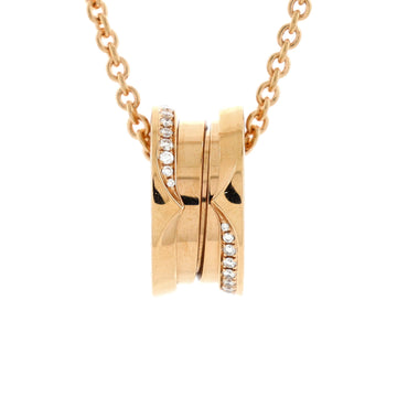 Bvlgari B.Zero1 Pendant Necklace 18K Rose Gold with Diamonds