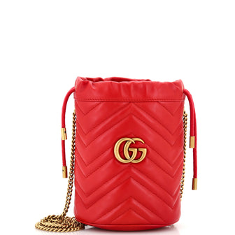 Gucci GG Marmont Bucket Bag Matelasse Leather Mini