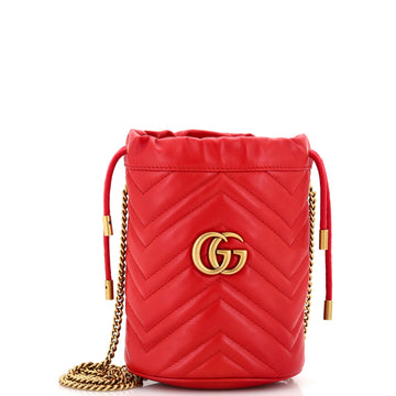 Gucci GG Marmont Bucket Bag Matelasse Leather Mini