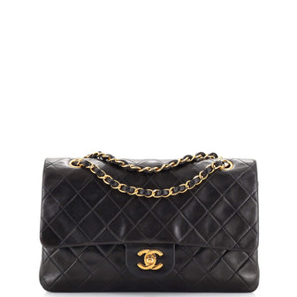 Chanel Vintage Classic Double Flap Bag Quilted Lambskin Medium