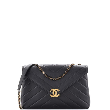 Chanel Coco Envelope Flap Bag Chevron Leather Large