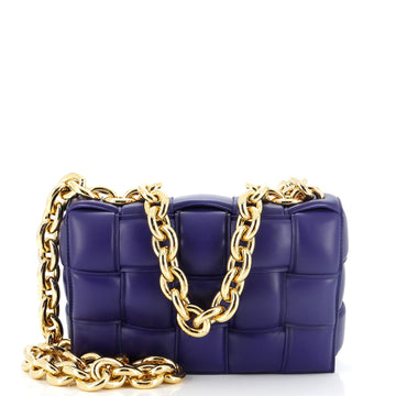 Bottega Veneta Cassette Chain Crossbody Bag Padded Maxi Intrecciato Leather