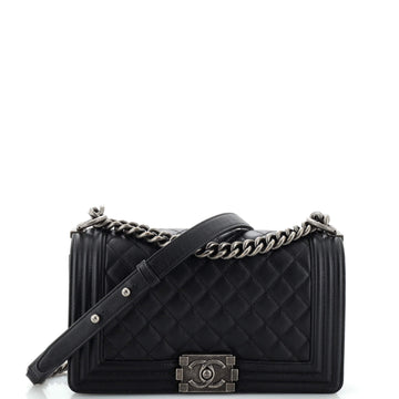 Chanel Boy Flap Bag Quilted Caviar Old Medium