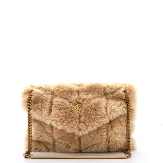 Saint Laurent Loulou Puffer Shoulder Bag Quilted Shearling Medium