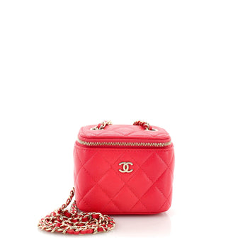 Chanel Classic Vanity Case with Chain Quilted Caviar Mini