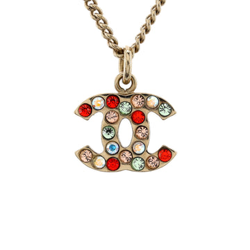 Chanel CC Pendant Necklace Metal with Crystals