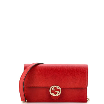 Gucci Interlocking Wallet on Chain (Outlet) Leather