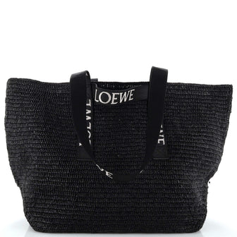 Loewe Fold Logo Strap Tote Raffia Medium