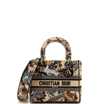 Christian Dior Lady D-Lite Bag Embroidered Canvas Medium