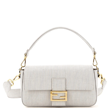 Fendi Baguette NM Bag Striped Canvas Medium