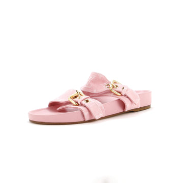 Louis Vuitton Women's Bom Dia Flat Mules Monogram Denim