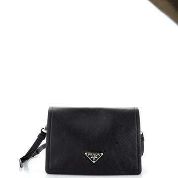 Prada Full Flap Shoulder Bag Glace Calf Small