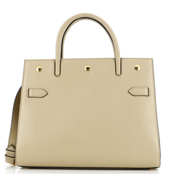 Burberry Title Top Handle Bag Leather Medium