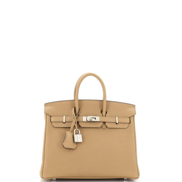 Hermes Birkin Handbag Brown Togo with Palladium Hardware 25