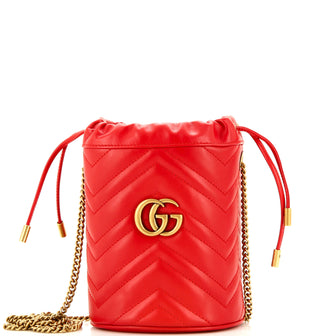 Gucci GG Marmont Bucket Bag Matelasse Leather Mini