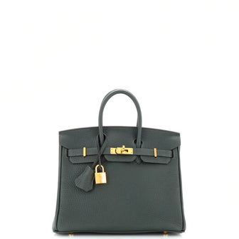 Hermes Birkin Handbag Green Togo with Gold Hardware 25