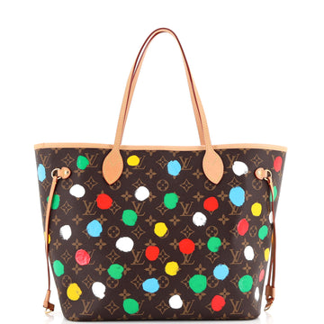 Louis Vuitton Neverfull NM Tote Yayoi Kusama Painted Dots Monogram Canvas MM