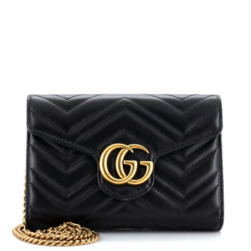 Gucci GG Marmont Chain Wallet Matelasse Leather Mini
