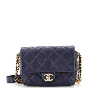 Chanel Twist Your Buttons Flap Bag Quilted Caviar Small