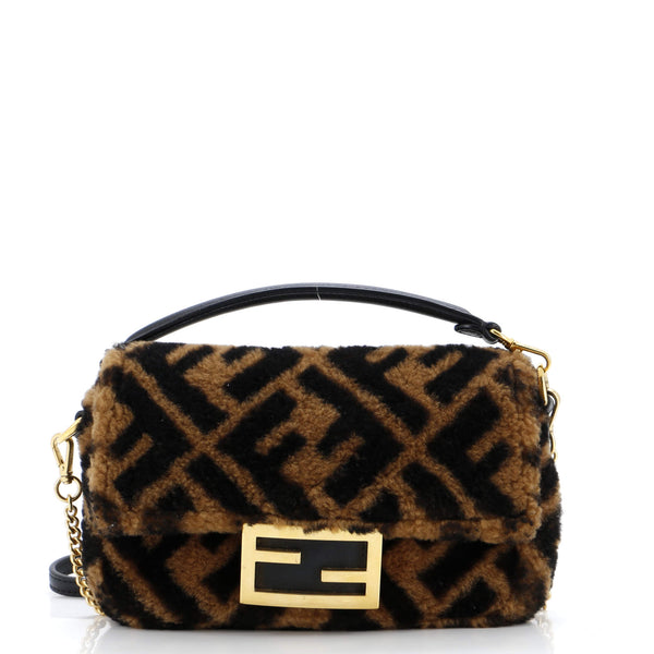 Fendi Baguette NM Bag Zucca Shearling Mini 279217