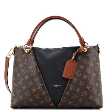 Louis Vuitton V Tote Monogram Canvas and Leather MM