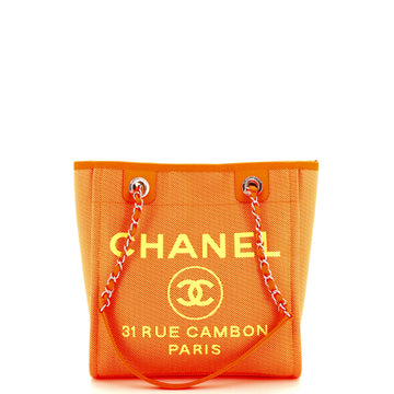 Chanel North South Deauville Tote Mixed Fibers Small